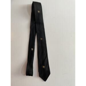 Vintage Black Gold Stripe Pegasus Slim Tie Steele Classic Neckwear